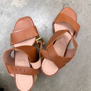 Chic Brown Genuine Leather Sandals